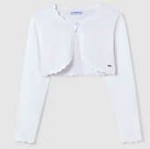 Mayoral Older Girl White Cotton Bolero Cardigan